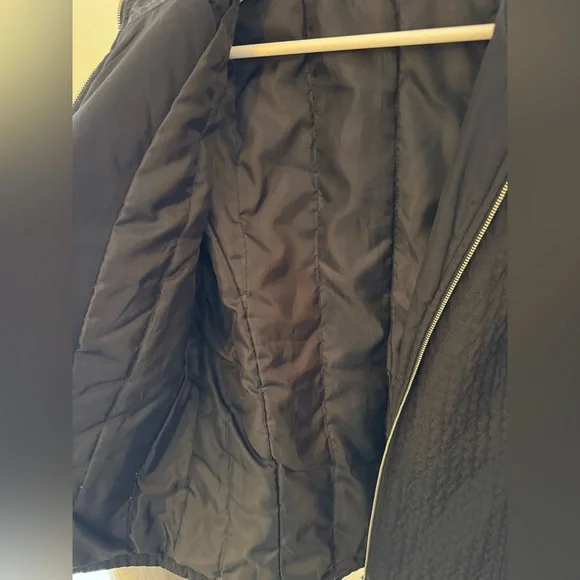 Denver Hayes Black Textured Minimalist Transitional Zip Jacket - Size M - Picture 6 of 9